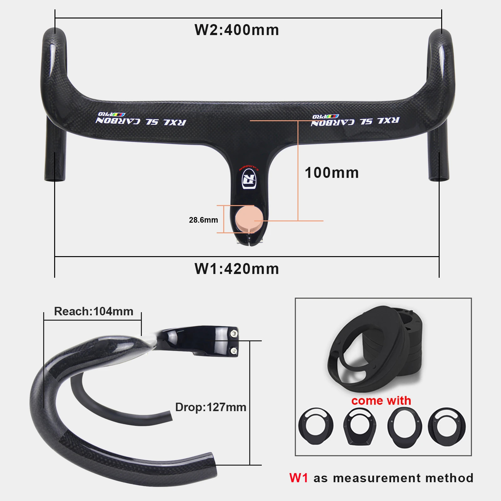 Road Bike Full Internal Routing Racing Drop Carbon Handlebars with Spacer