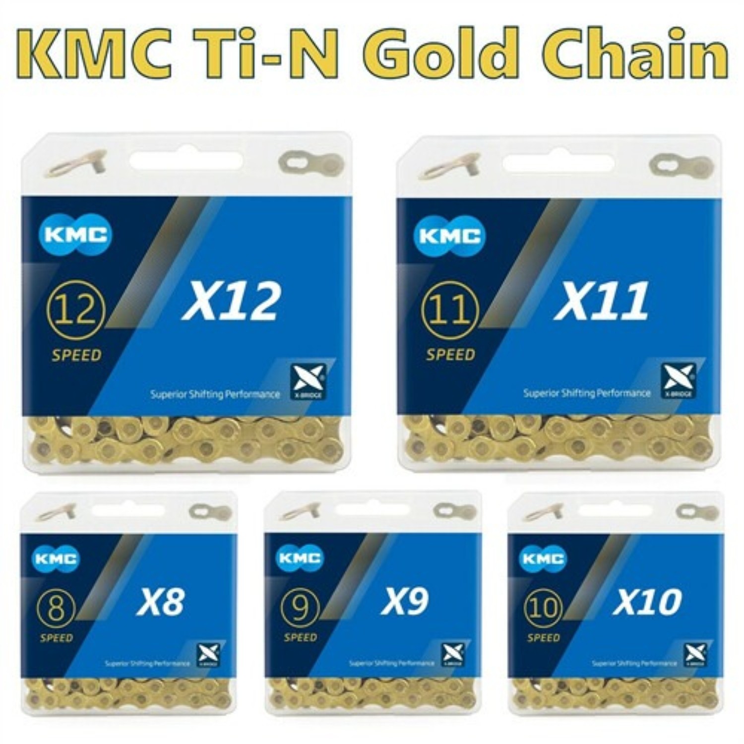 KMC 6 7 8 9 10 11 12 Speed Bike Chain MTB Road 116L 118L with 2x Missing Link