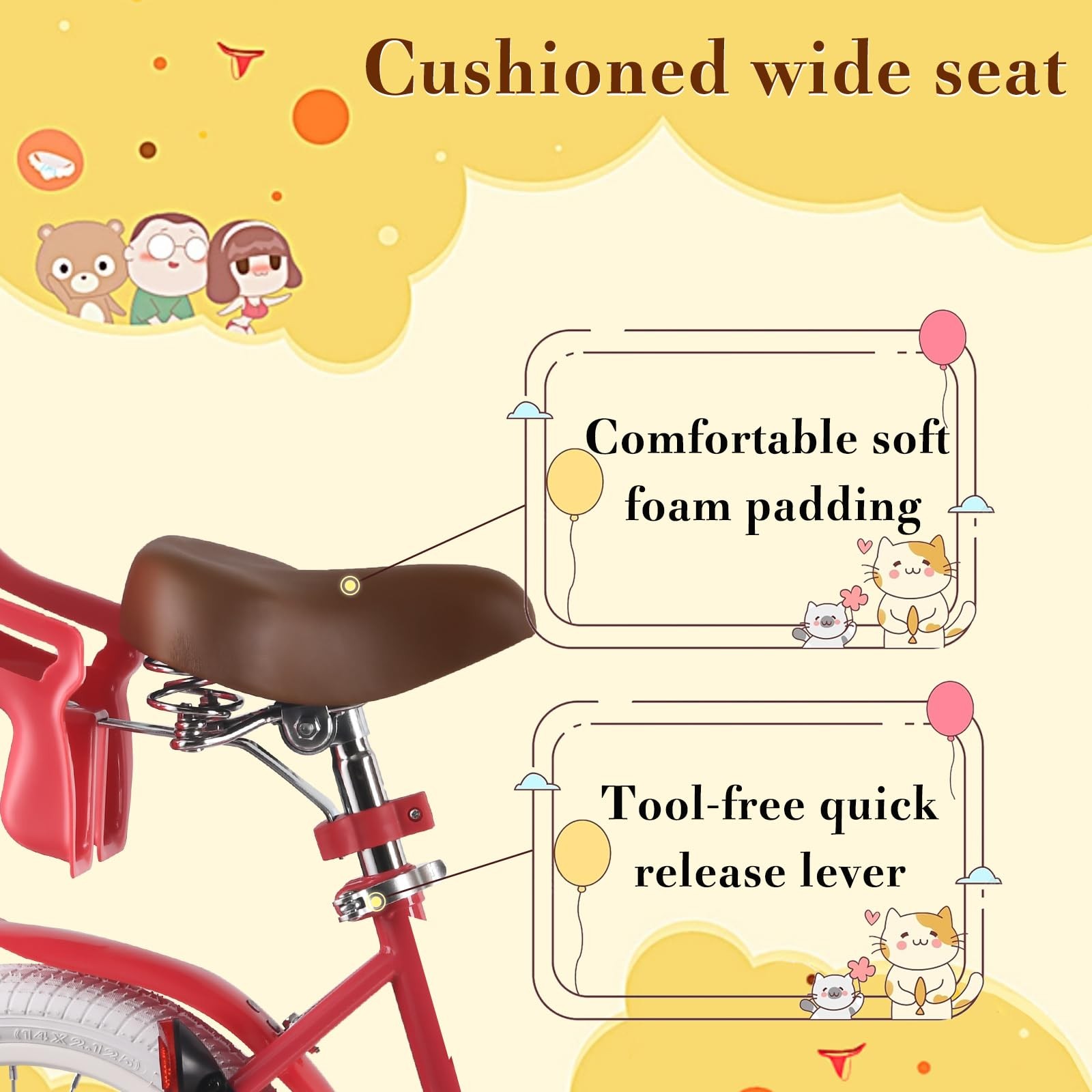 Rully Strawberry 12 Inch Girls Bike For 2-4 Year Olds Kids Bicycle Training