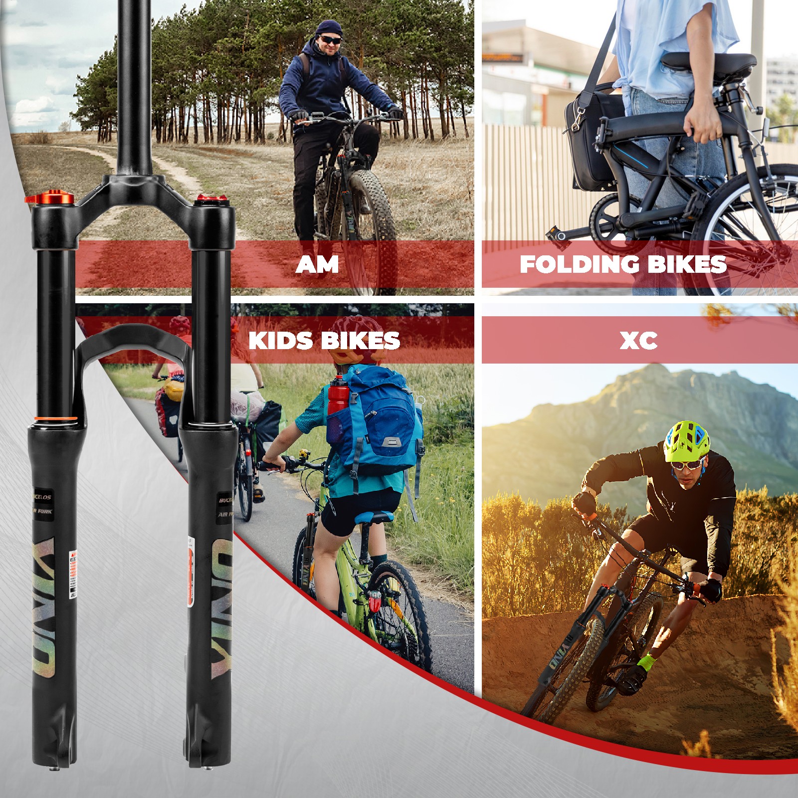 Kids MTB Forks 24″ XC Air Spring Suspension Bike Fork Disc Brake QR fit Suntour