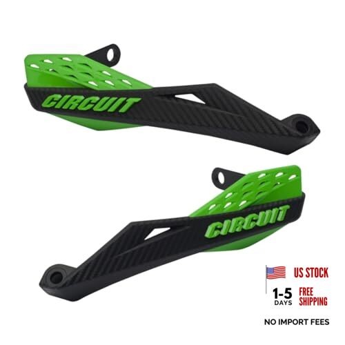 – Fenix Motorcycle Handguards – Durable Carbon Único black w/ green trim