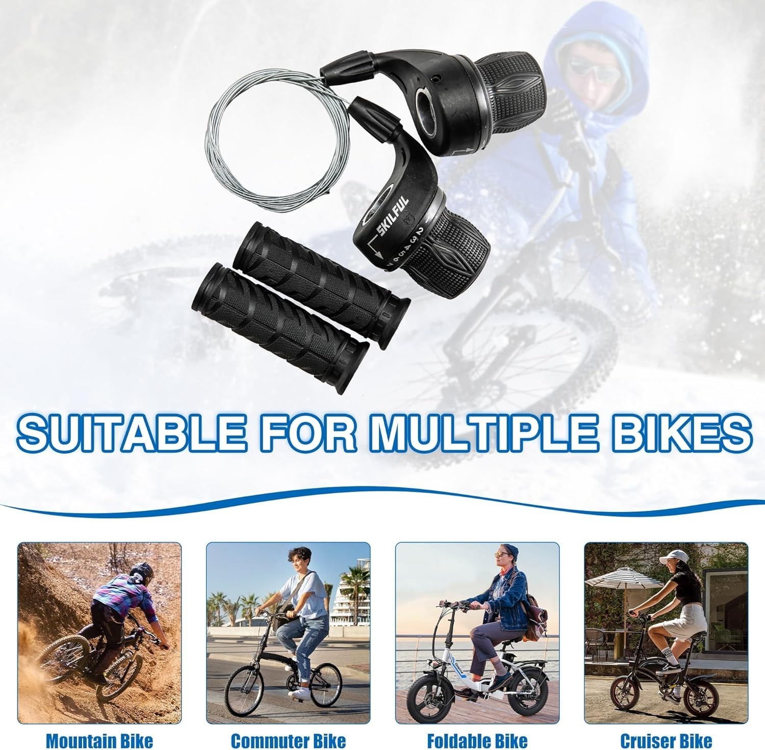 Bicycle 21 Speed Twist Shifter Lever 3 x 7 Speed Grip Shift Left and Right Shift