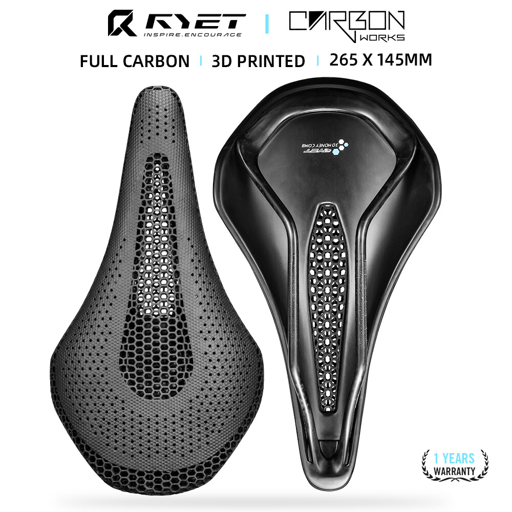 3D Printed Bike Saddle Carbon Fiber Base for Mountain Road Gravel Bicycle 145mm