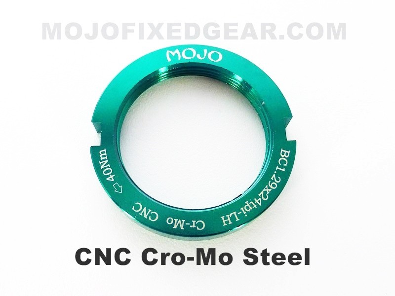MOJO Fixed Gear Lockring – CNC ANODIZED Cro-Mo TRACK LOCK RING BLOCK – GREEN