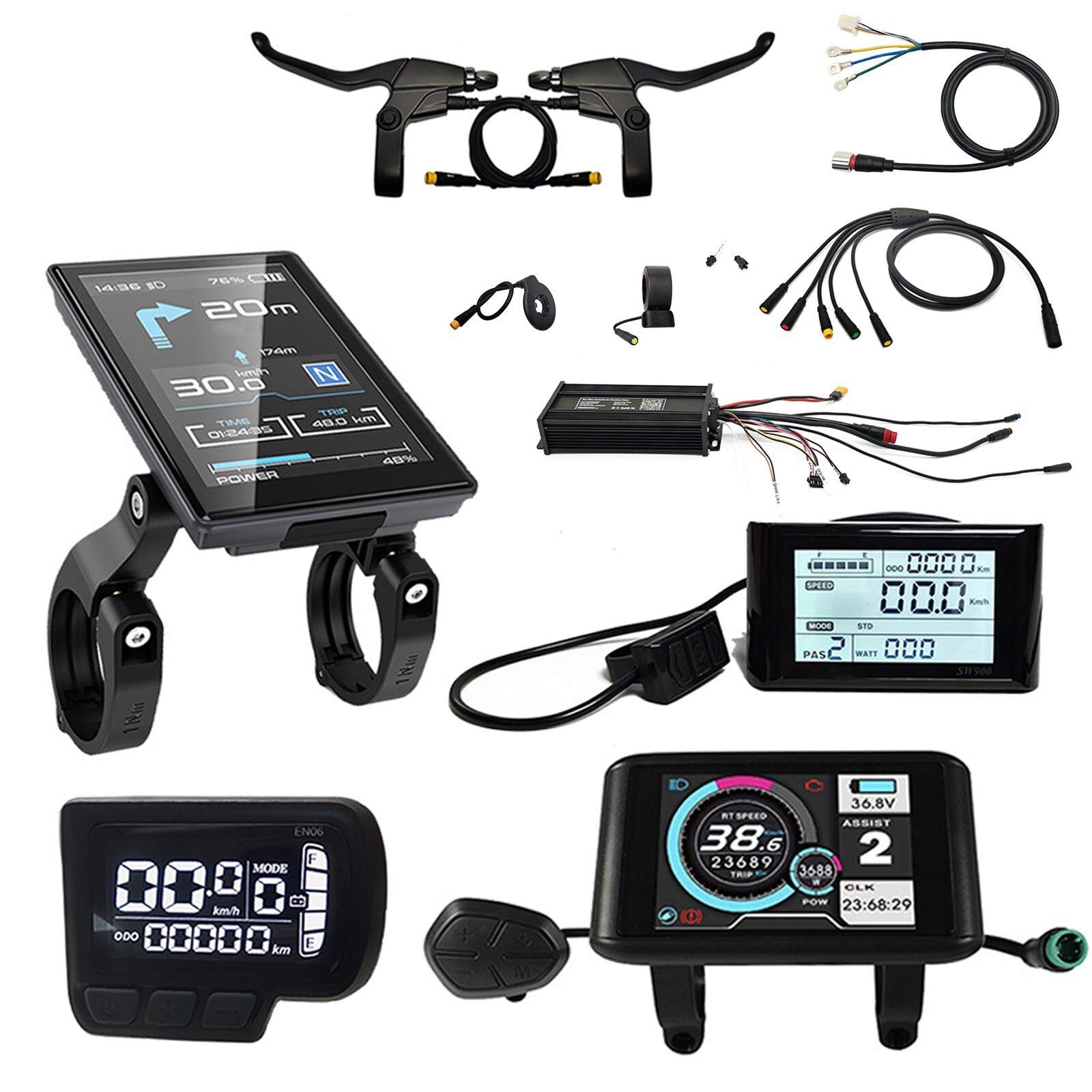 36V-52V 1000W-1500W 35A ebike Controller+ LCD Display Throttle Brake Full Kits