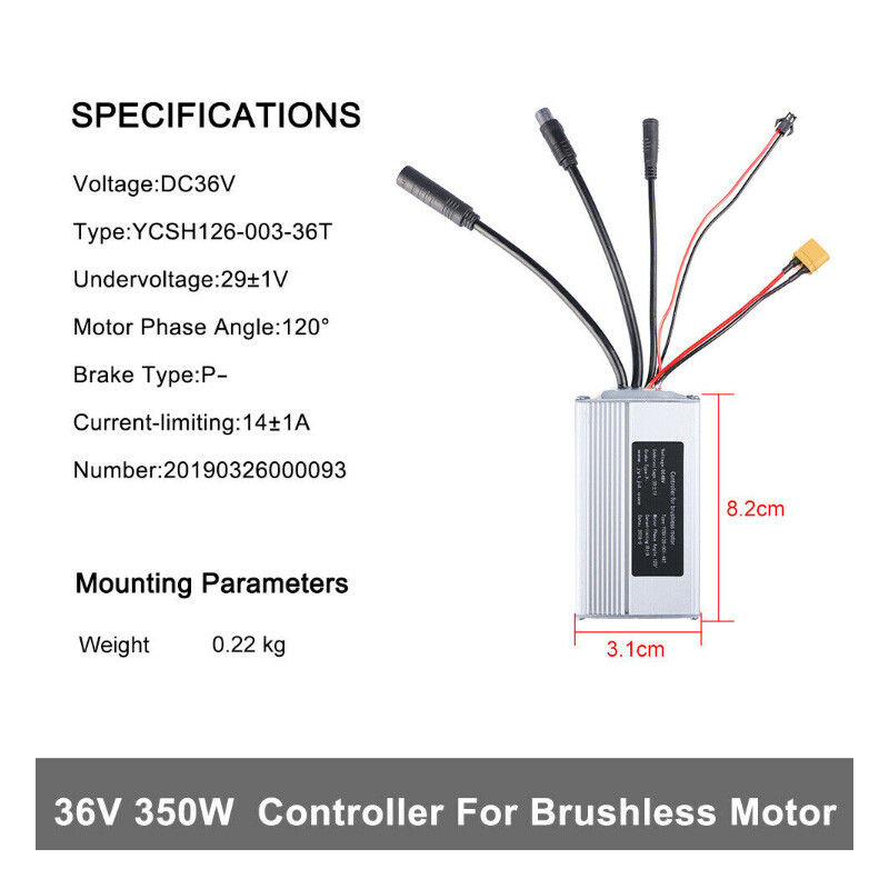 eBike 36V/48V 350W 500W 750W Controller Replacement Kit For BAFANG Hub Motor NEW