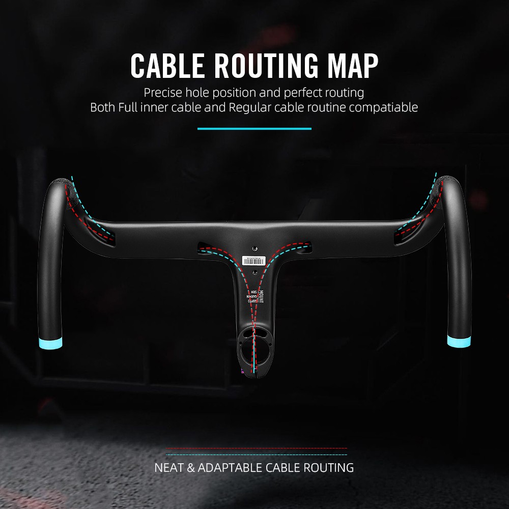 T1000 Integrated Carbon UD Road Bike Handlebar with Full Inner Cable Racing Handlebars