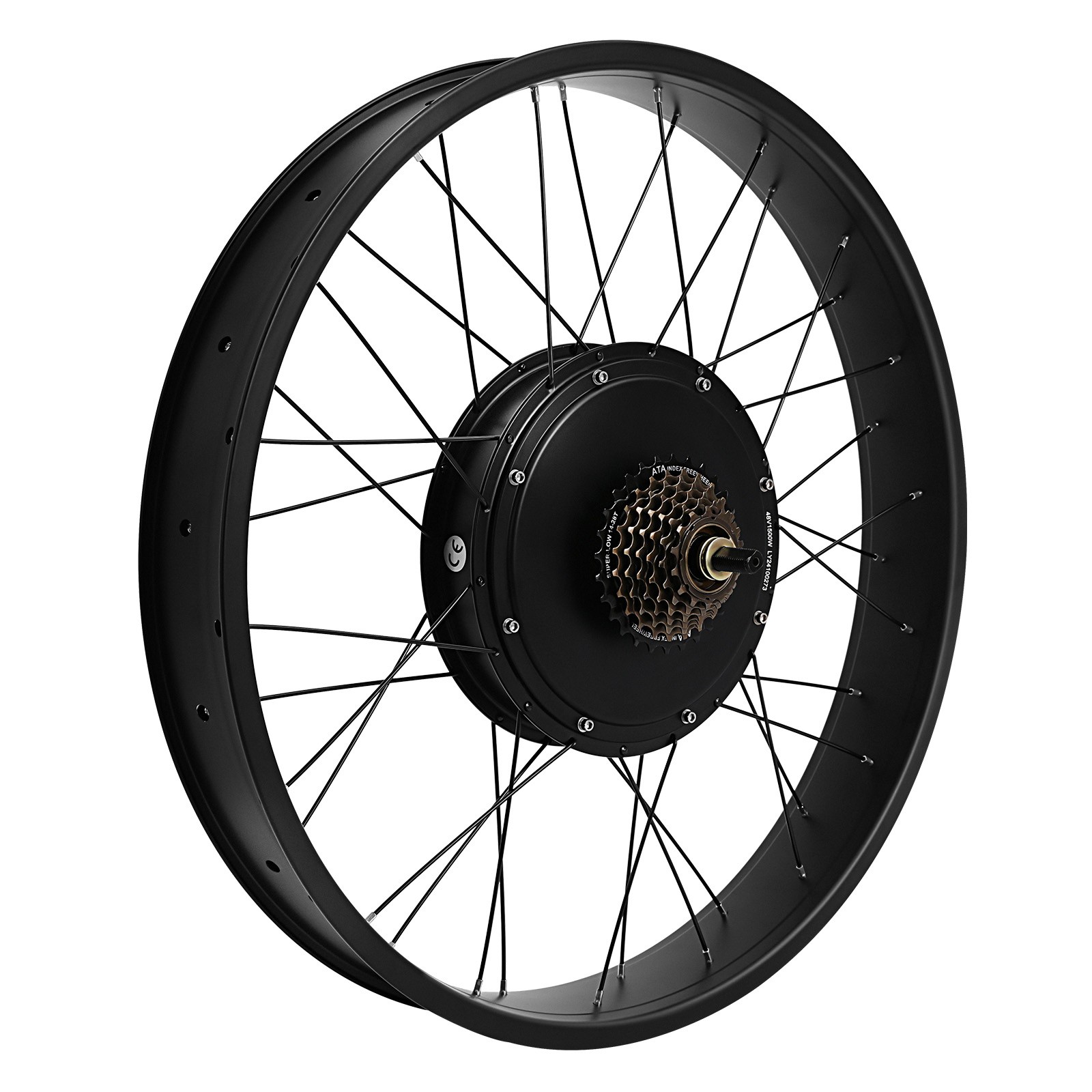 26″ 48V 1500W E-Bike Motor Rear Hub Wheel Fat Tire Electric Bike Conversion Kit