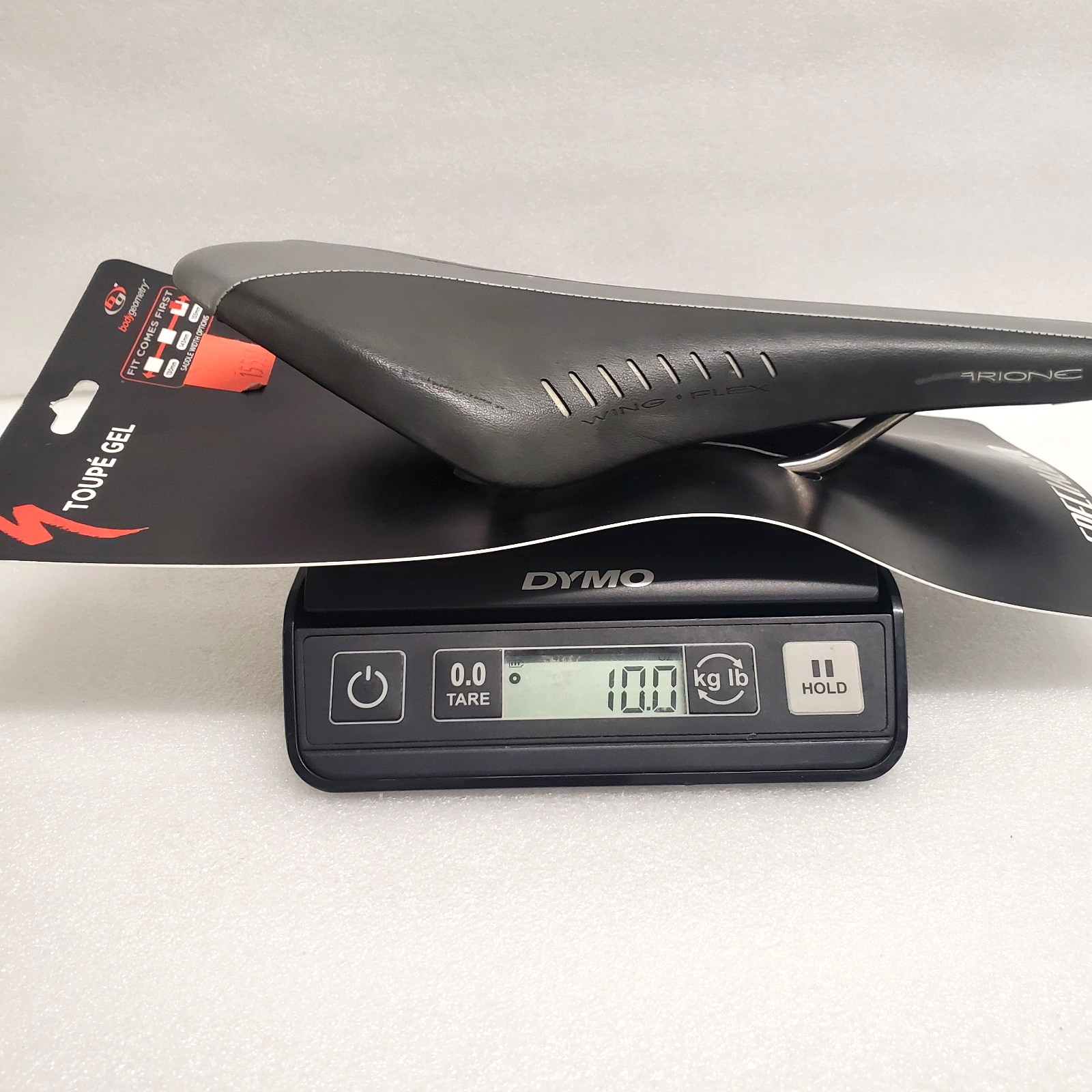 Fizik Arione Wing Flex Road Bike Saddle Black Gray Titanium Rails 155mm