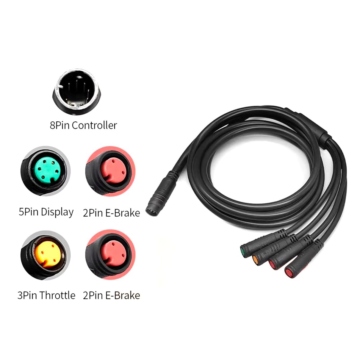 Electric Bike Connector 1T4 Extend Cable 105cm Length Maintenance Accessory