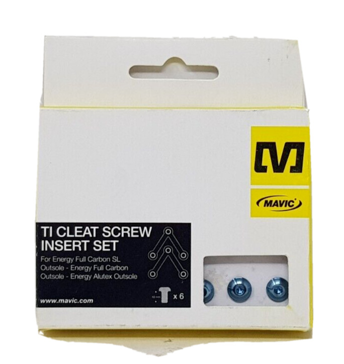 Mavic Titanium Cleat Screw Insert Set Matt Finish Blue Energy Full carbon SL