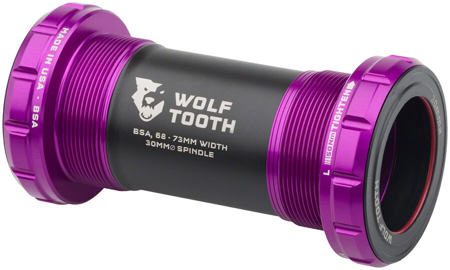 Wolf Tooth Bottom Bracket – English (BSA), 68/73mm, For 30mm Spindle, Ultraviole