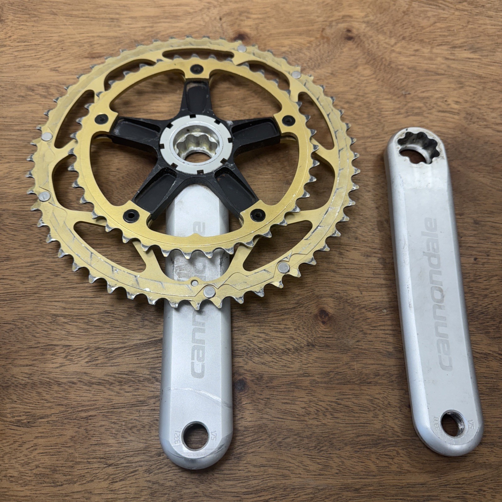 Cannondale Hollowgram SI Crankset 175mm 53-39t 9/10 Speed Silver Gold