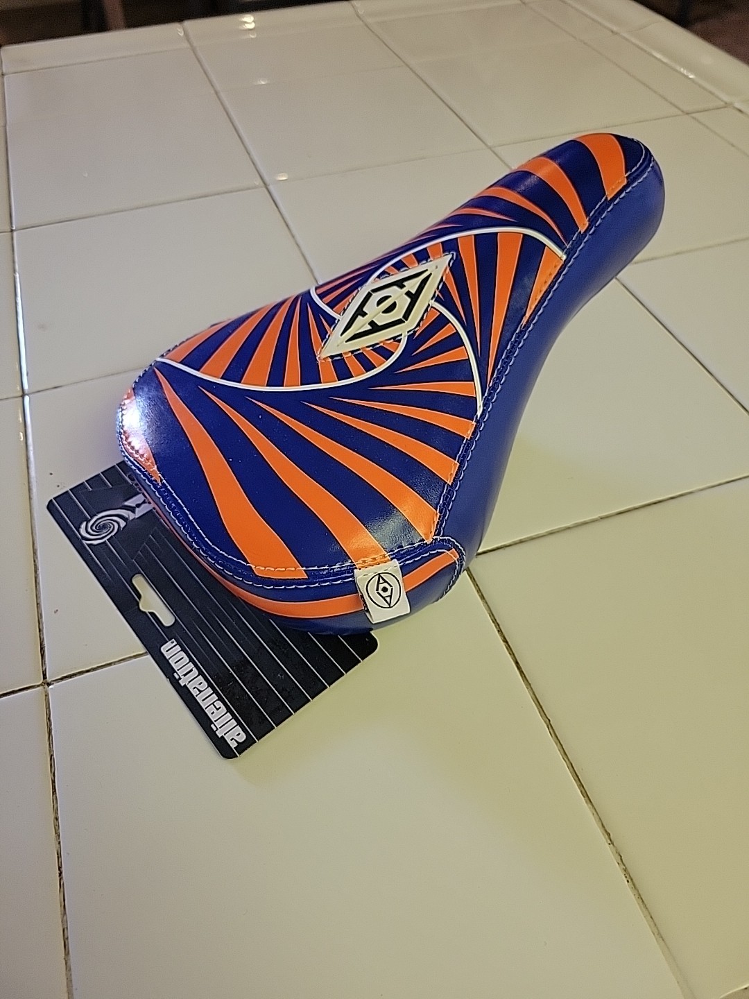 Alienation Psycho BMX – Orange/Blue 140mm Width Vinyl Faux Leather