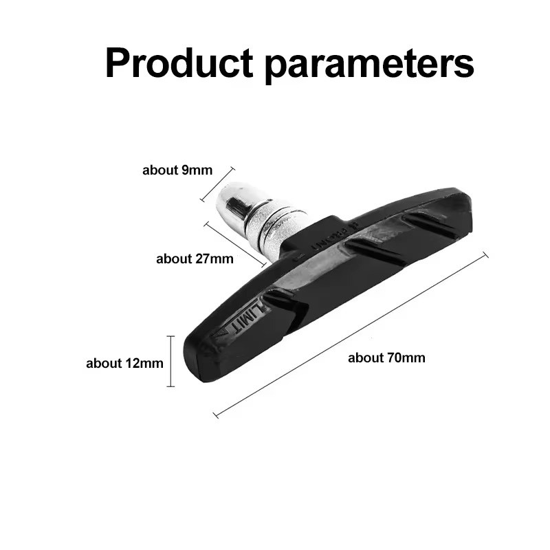 4 Pairs High Grade Cycling Bicycle Bike V Brake Pads 70mm Shoes Pads Black