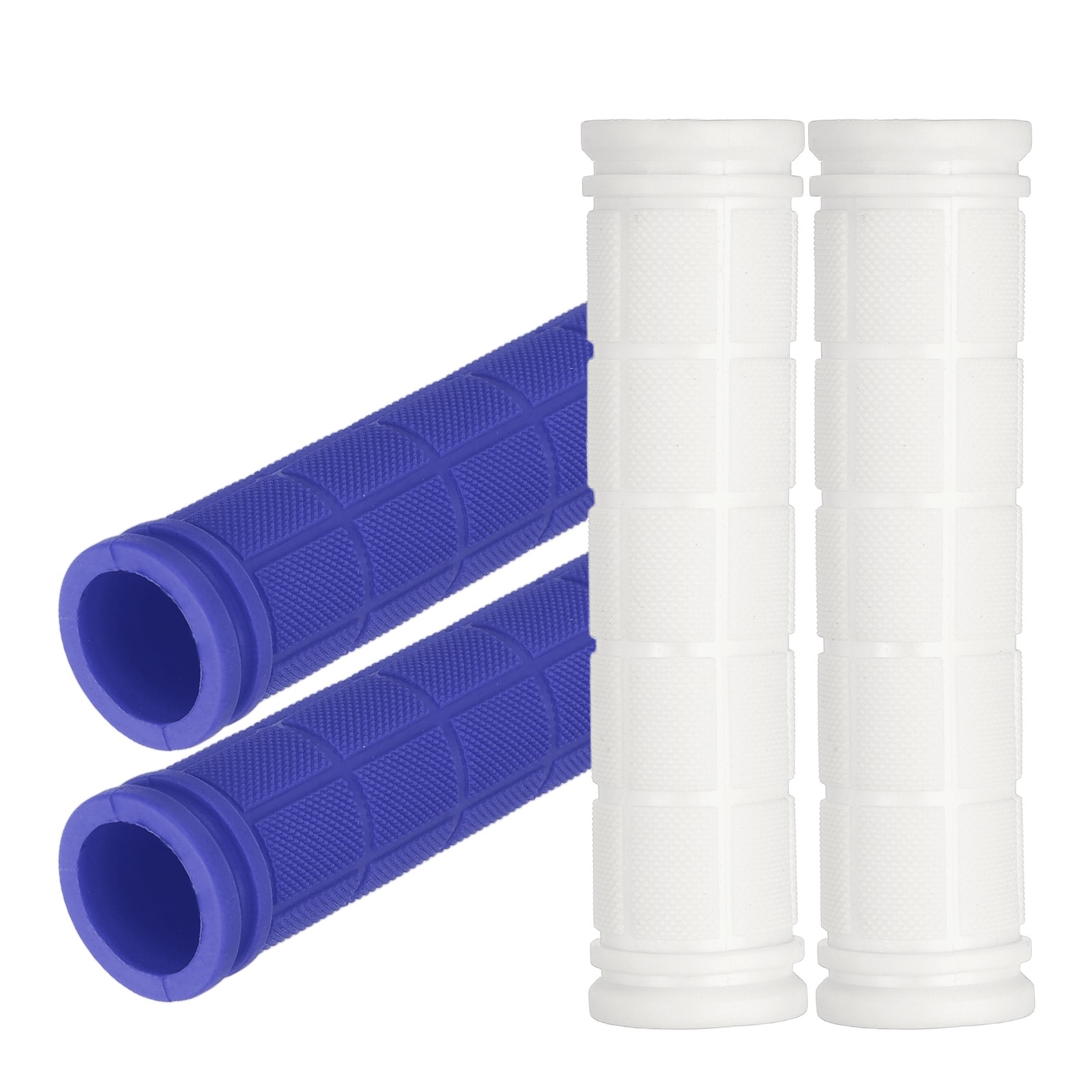 Soft Rubber Handlebar Grips Bicycle Handlebar Grips 5.3in 2 Pair White/Dark Blue