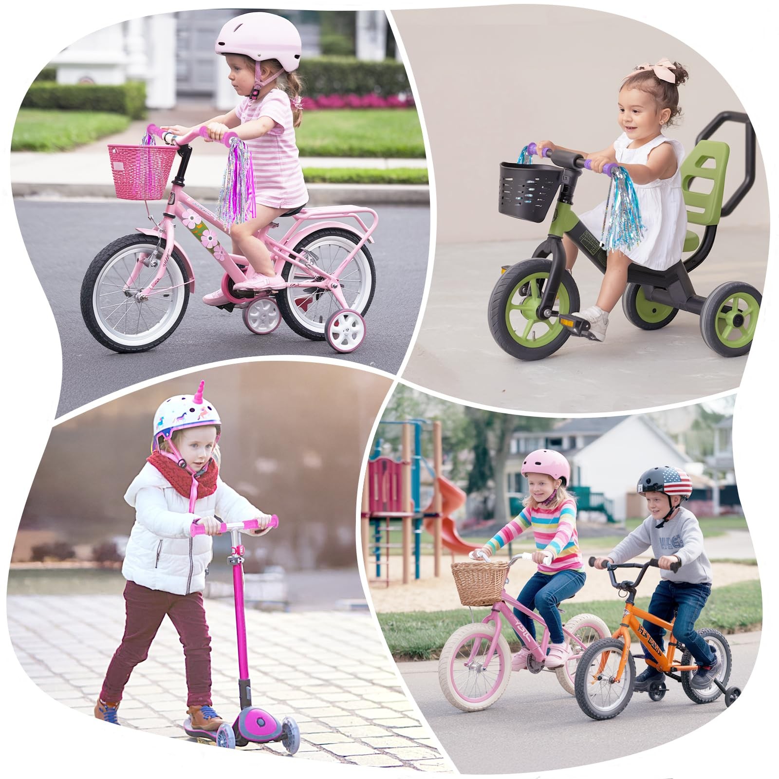 SAPLIZE Bike Handlebar Grips, for Kids Girls Boys Bikes, Balance 4.9″, White