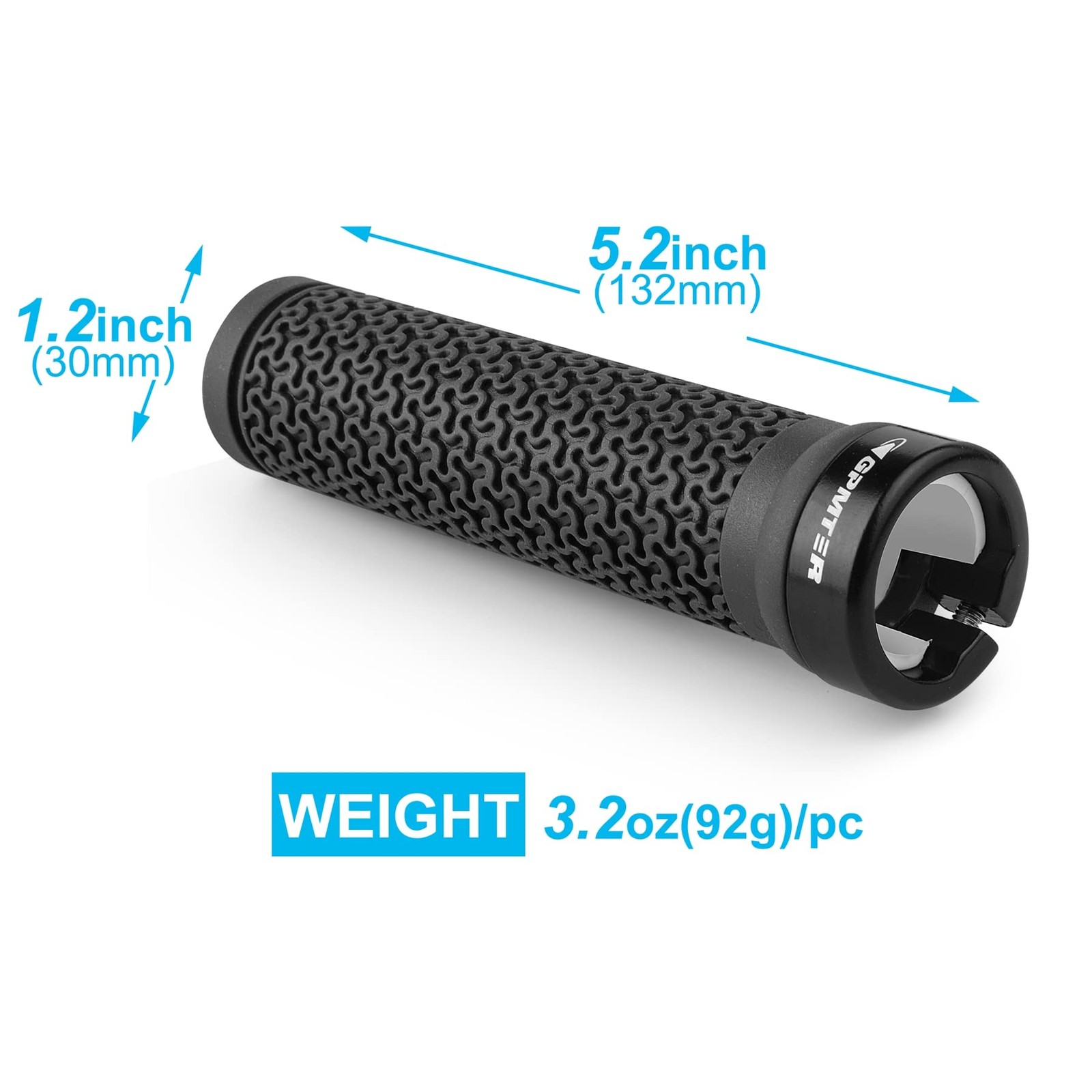 GPMTER Bike Handlebar Grips, Single Lock-on 131 mm L x 22.2 Dia, Black