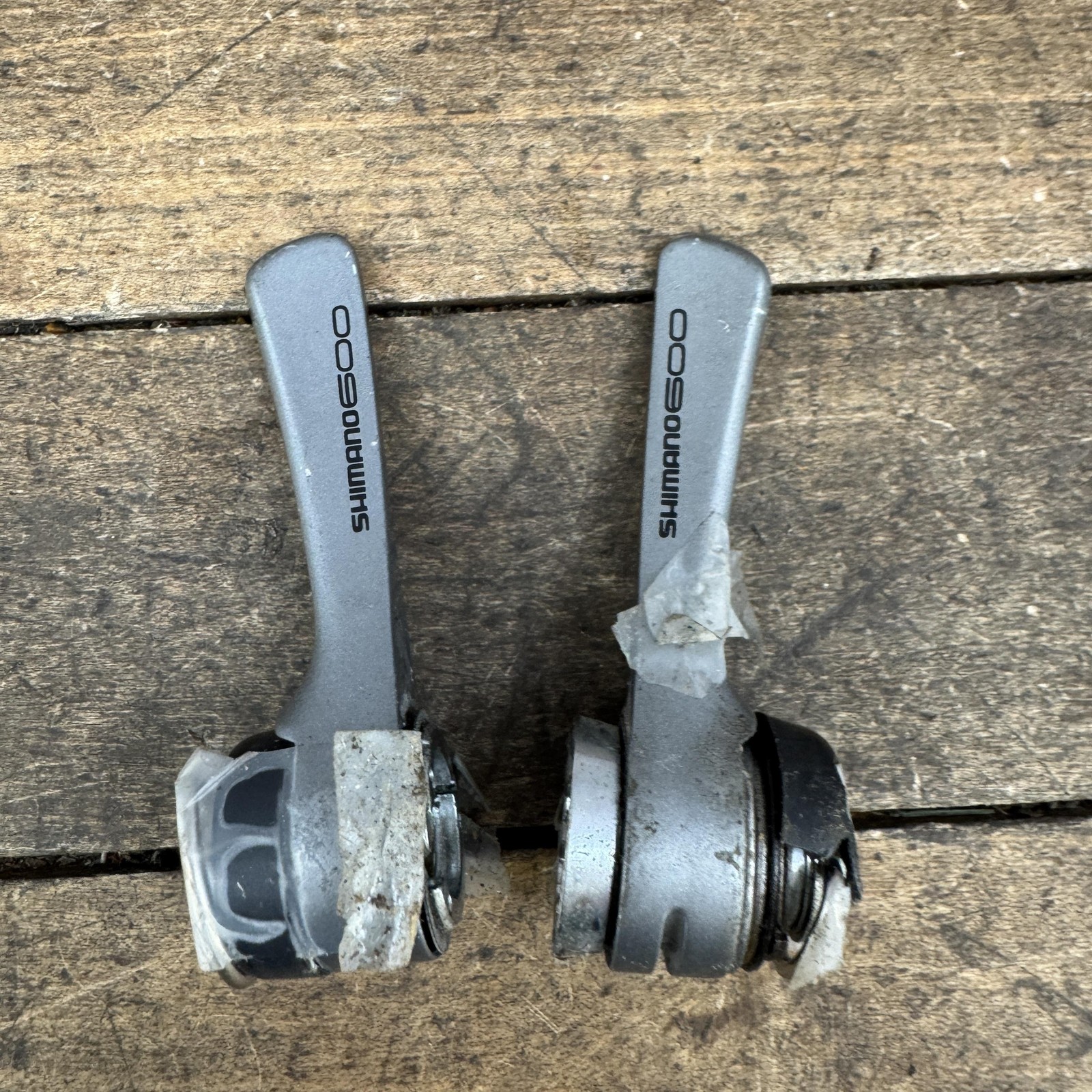 Vintage Shimano 600 SL-6400 7 Speed Downtube Shifter Set PARTS 7s Gray