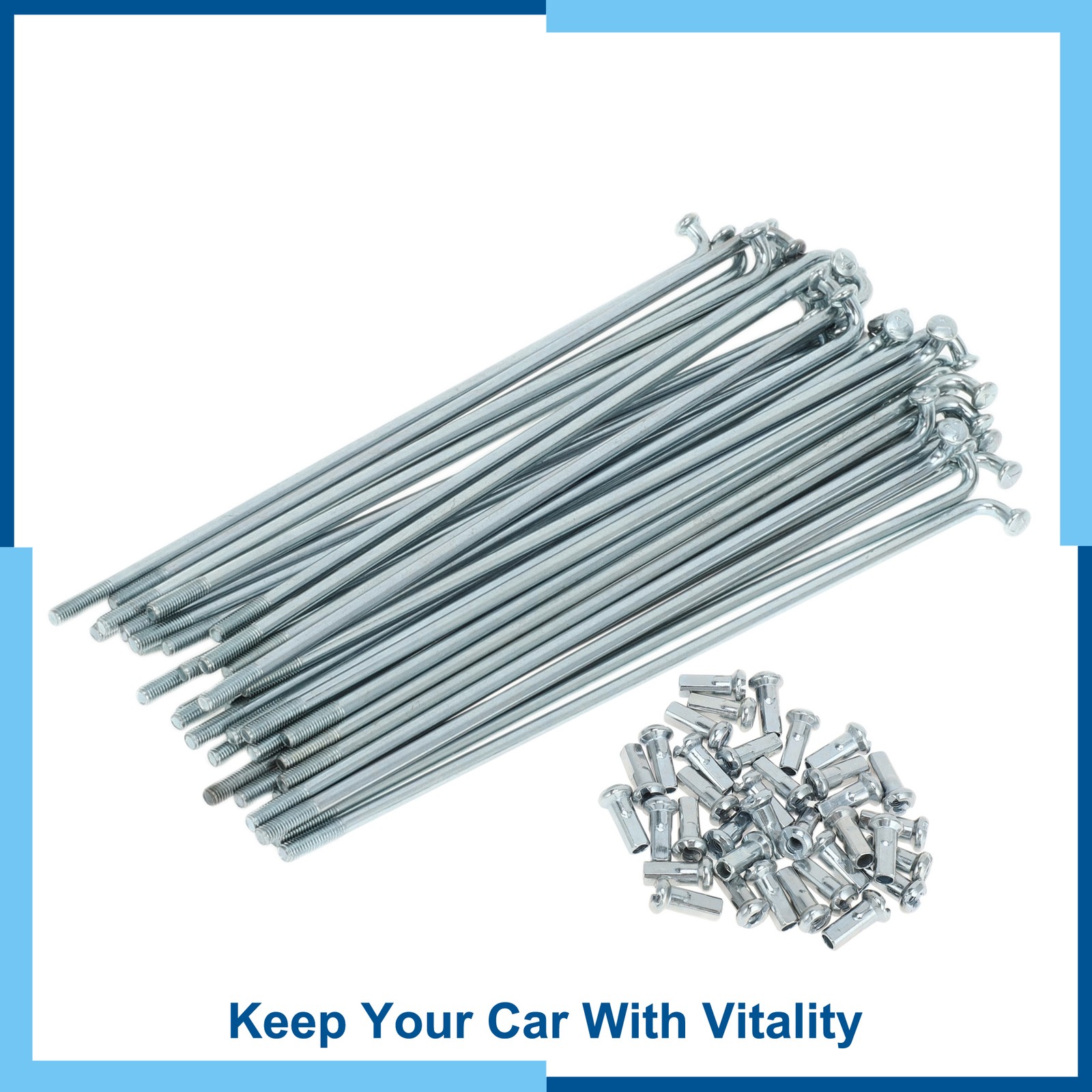 Set 12G 127mm Length Bicycle Spokes Nipple Carbon Steel Galvanized Universal