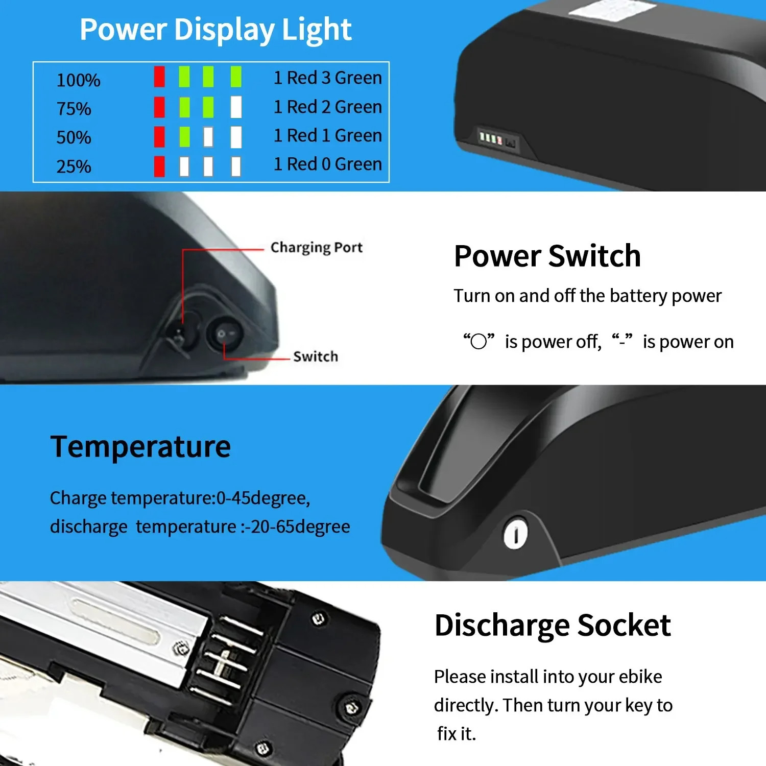 48V 30Ah Jumbo/New Hailong EBike Battery Lithium for 250w-1500W Electric Motors