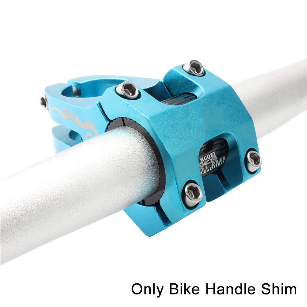 1pair Bike Handlebar Shims, Aluminum Alloy Stem Reducer 25.4 to 31.8mm, Black