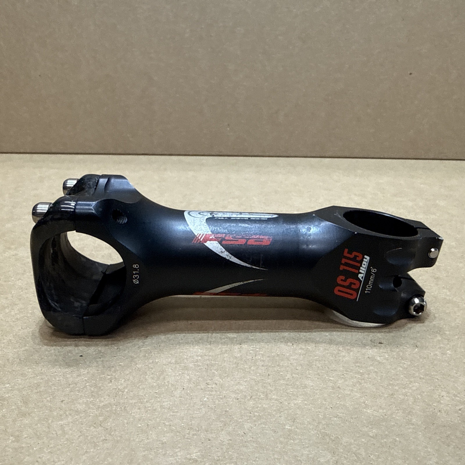 FSA OS115 Alloy 110mm 31.8 6 Rise Road Bicycle Stem w/ Carbon Face Plate mwl54