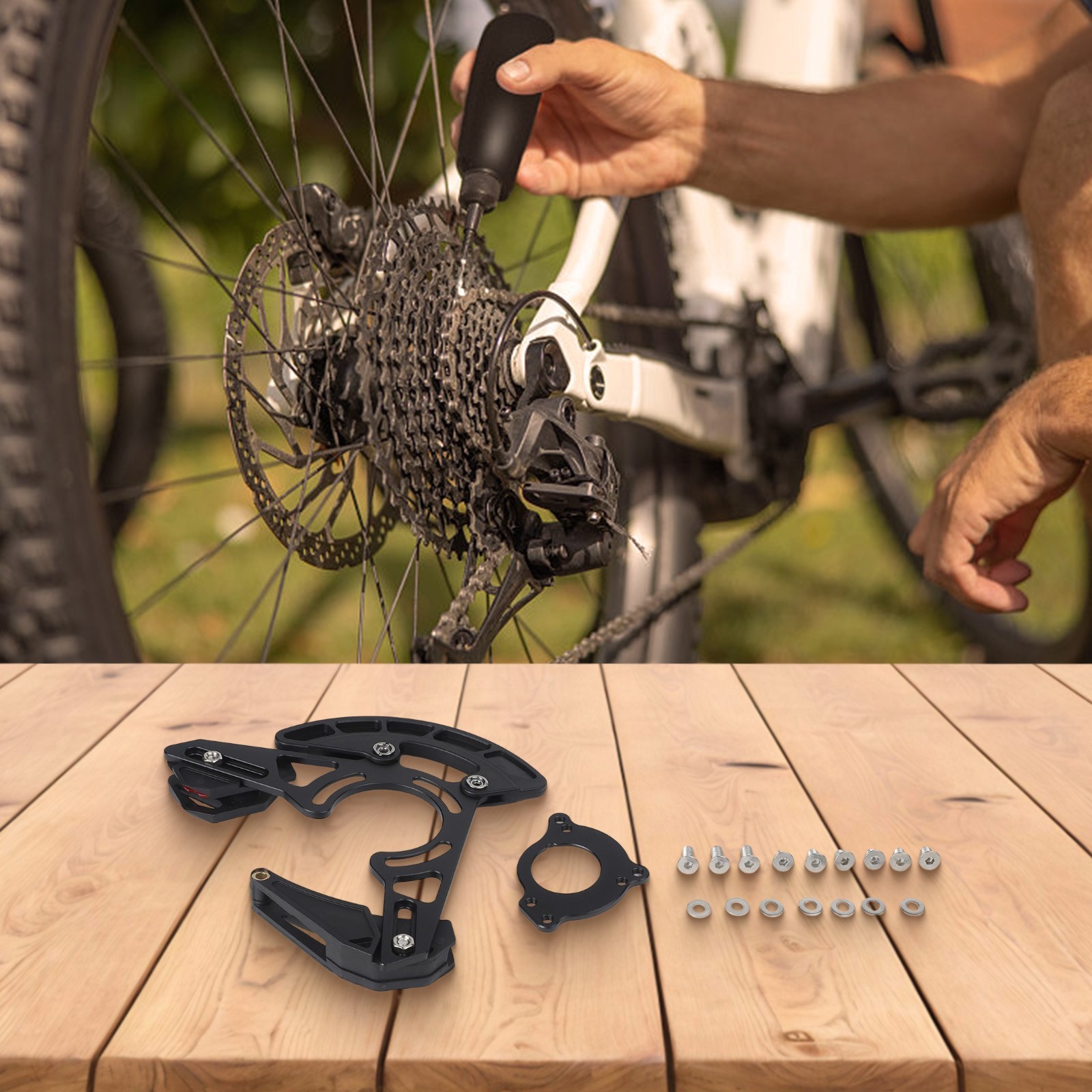 Chain Guide for DH Bike with Aluminum Guide Wheel 32T 34T 36T 38T Single Speed