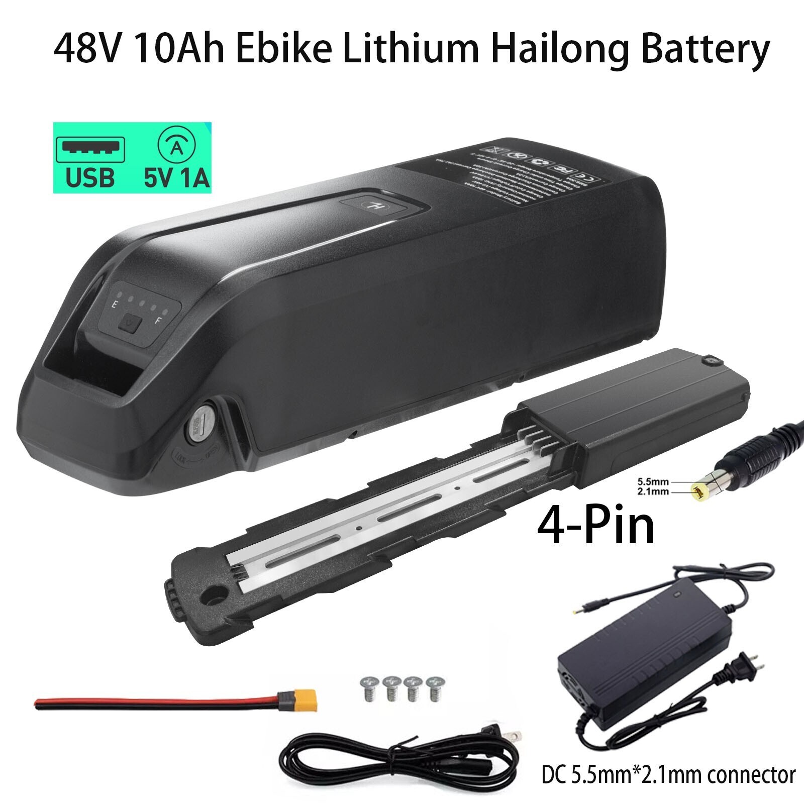 48V 10Ah Lithium li-ion Battery Pack ≤1500W ebike Bicycle EBike Electric Charger