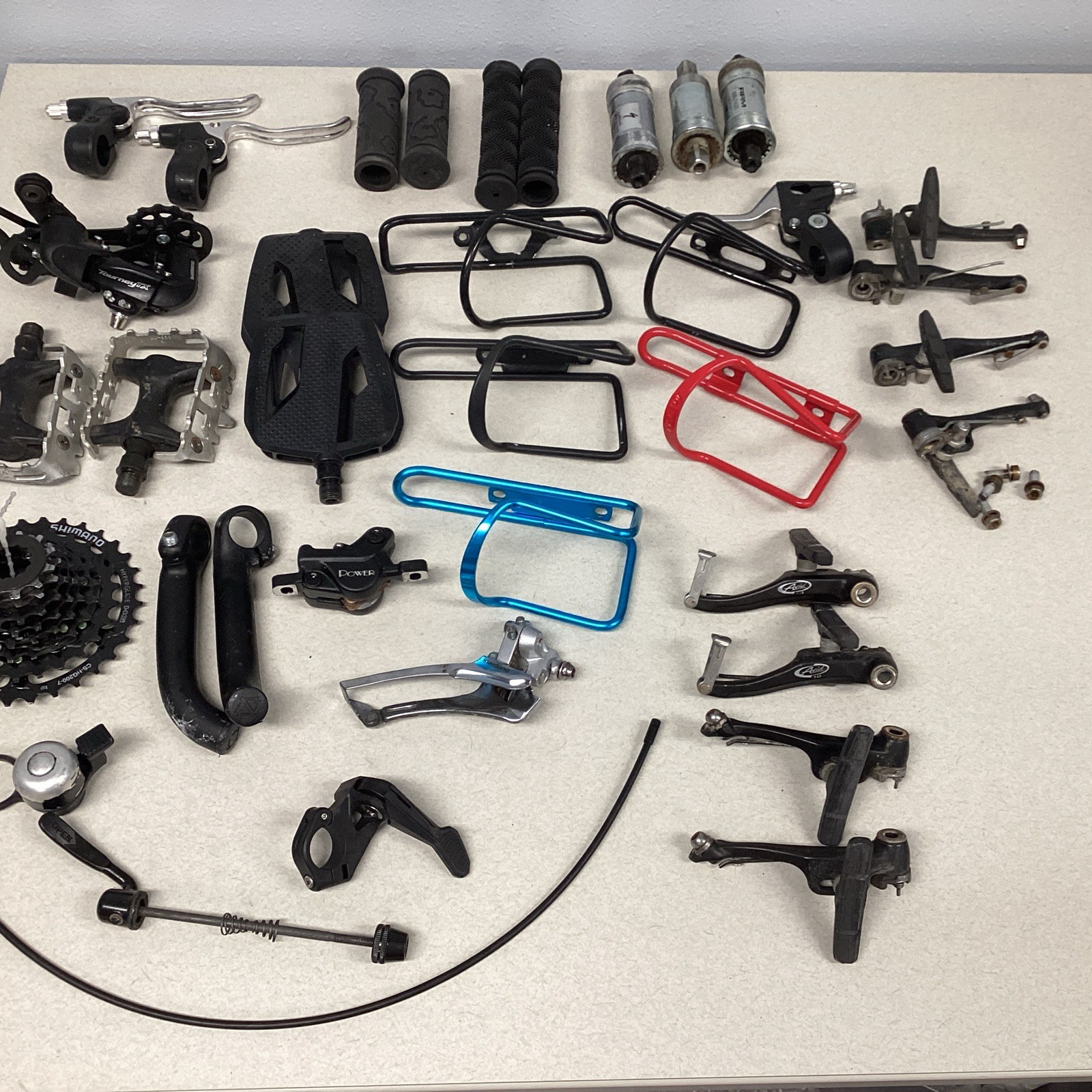 Lot Of Assorted Bicycle Parts – Derailleurs, Brakes, Saddles, Cassette, etc. #1
