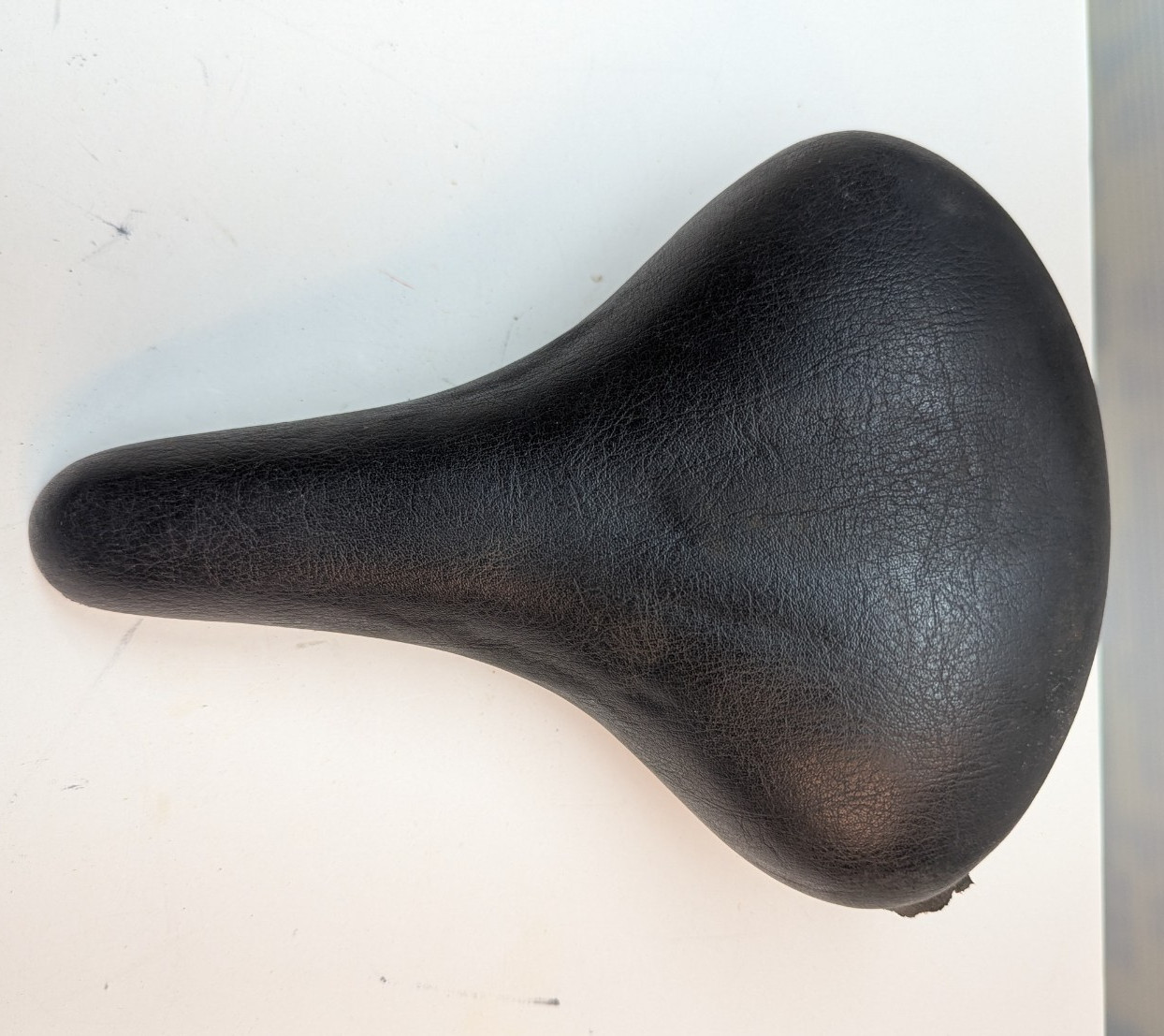 Vintage Black Padded Saddle Original Seat Faux Leather