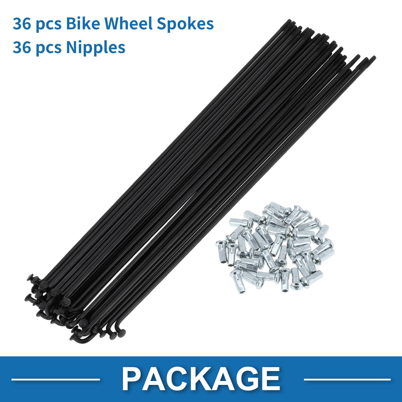 1Set 12G 220mm Length Bicycle Spokes Nipple Carbon Steel Black Universal
