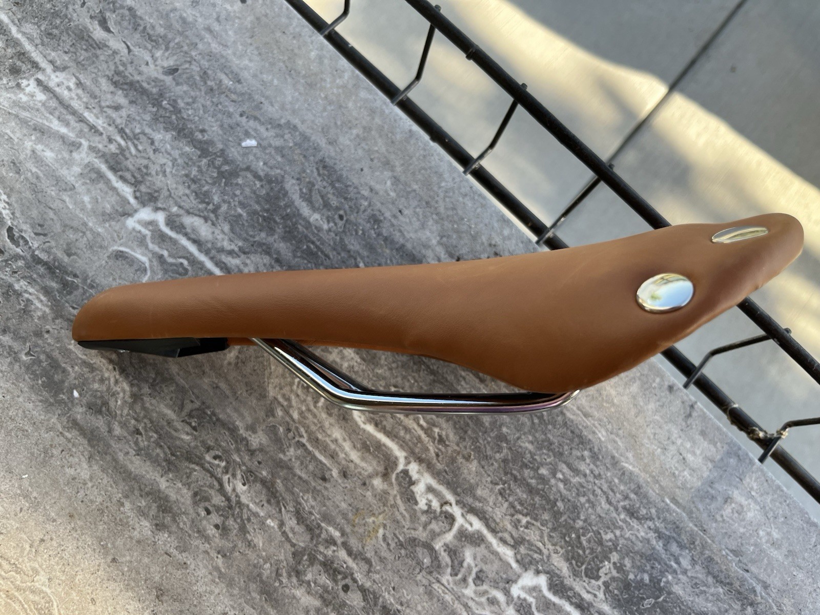 Padded Faux Leather Bicycle Saddle Brown Steel Rails Universal Fit Unisex Adults