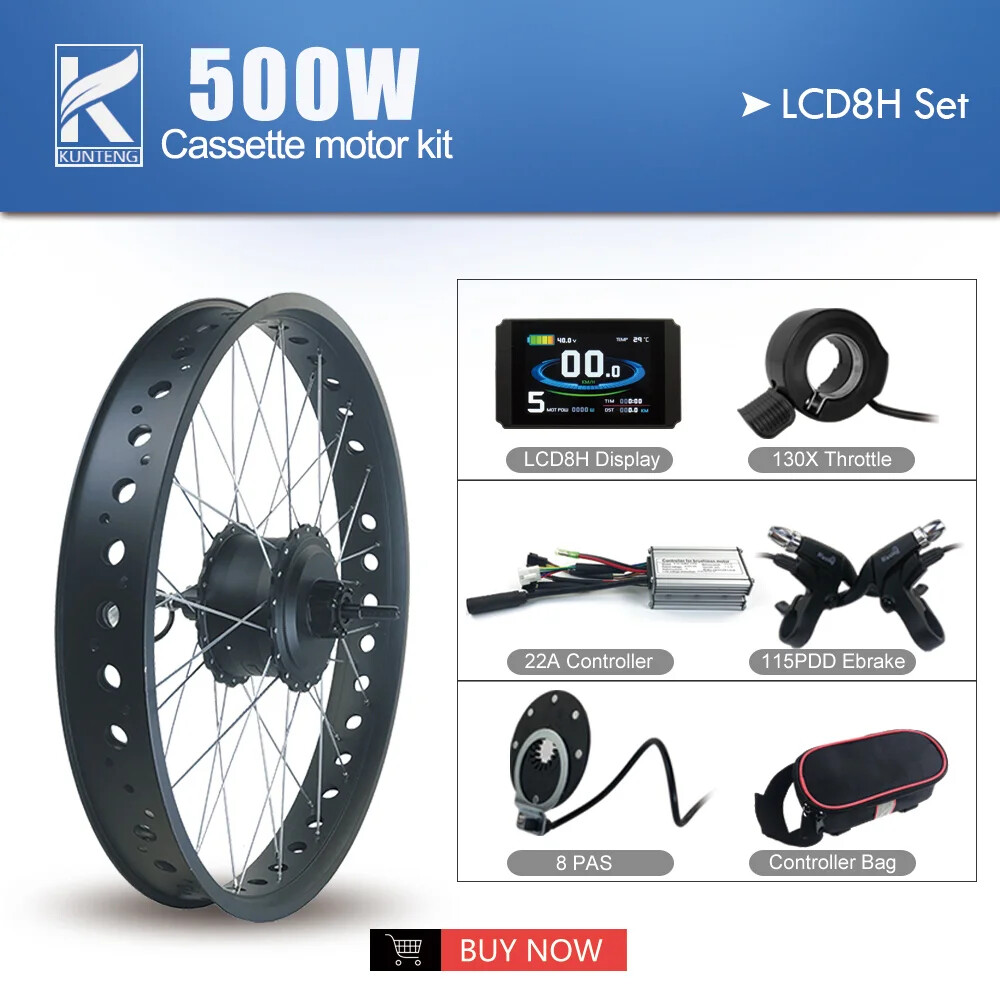 Snow E-bike Conversion Kit 36V 48V 500W Rear Cassette Hub Motor Wheel 20/26er
