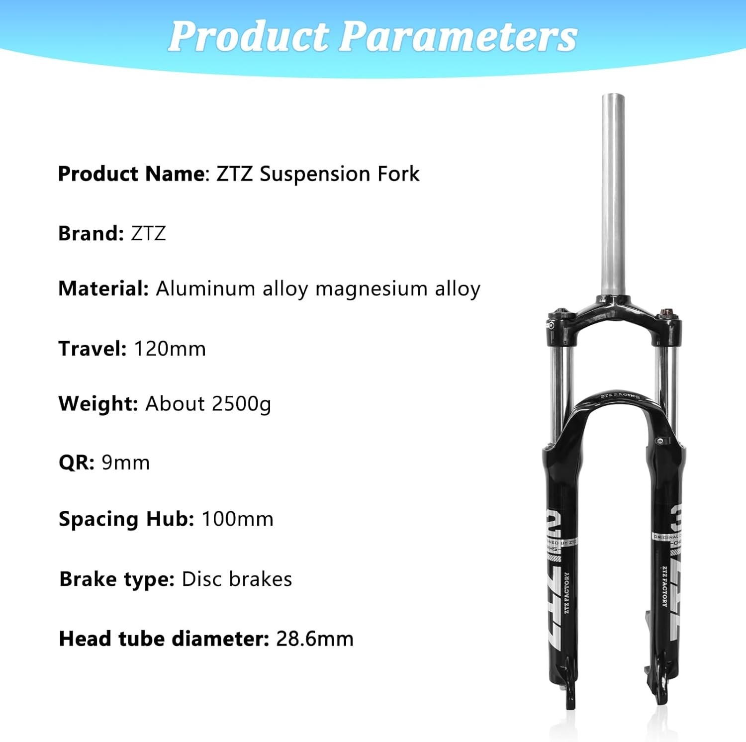 ZTZ 26″/27.5″/29″ MTB Suspension Fork,Shock Absorber XC Mountain Bike Front Fork
