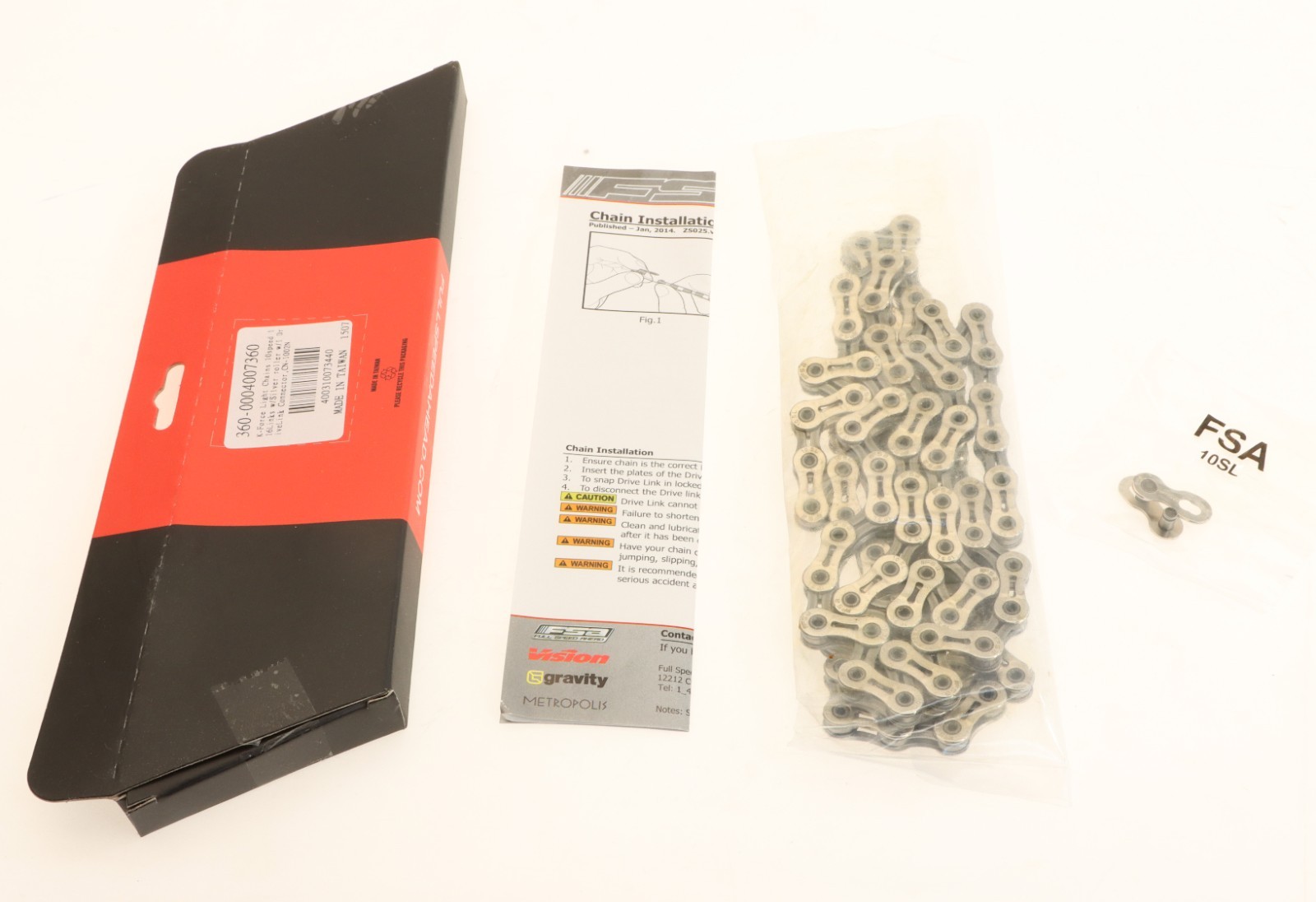 FSA K-Force Light 10-Speed Chain w/Quick Link for all 10s Drivetrains NEW in Box