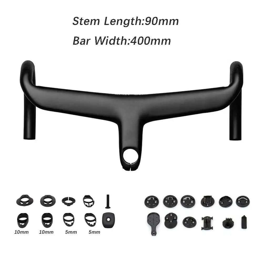 Road Bicycle Carbon Integrated Handlebar 28.6mm with Spacers Cycling Parts