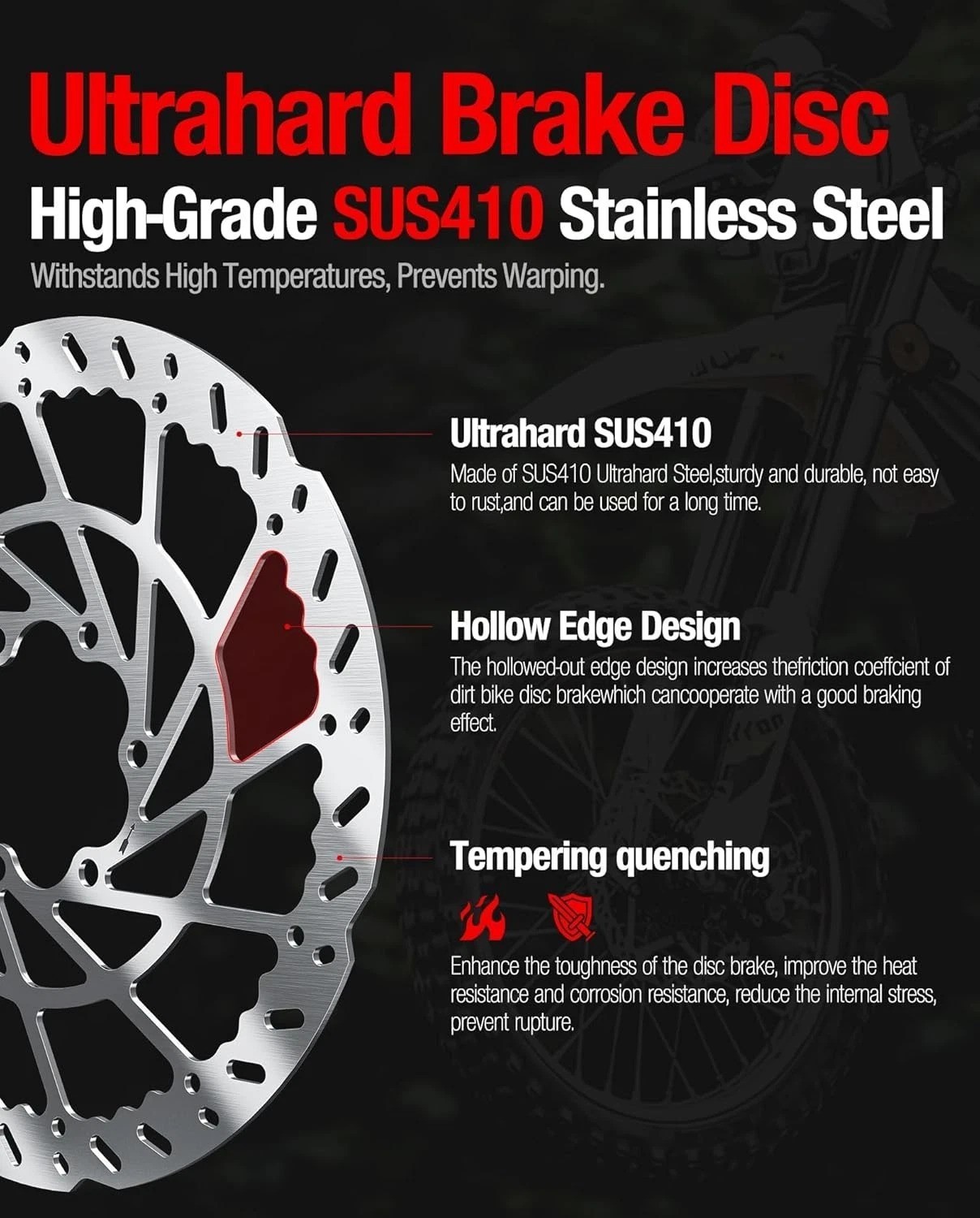 Heavy-Duty 220 mm Thickened Stainless Steel Rear Brake Disc Rotor for for Tal…
