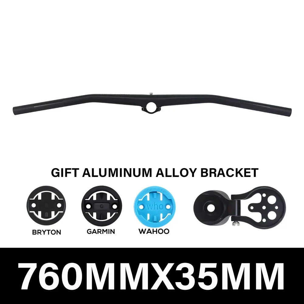 Carbon Fiber Integrated MTB Flat Riser Bar 720-800mm Width 28.6mm Steerer