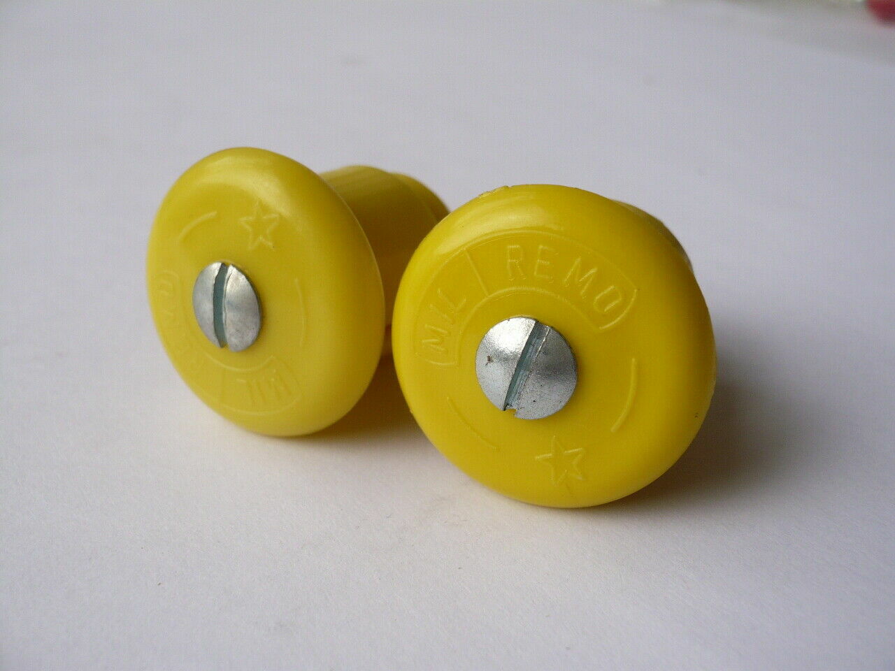 NOS Milremo screw type bar end plug yellow color in pair a14 us