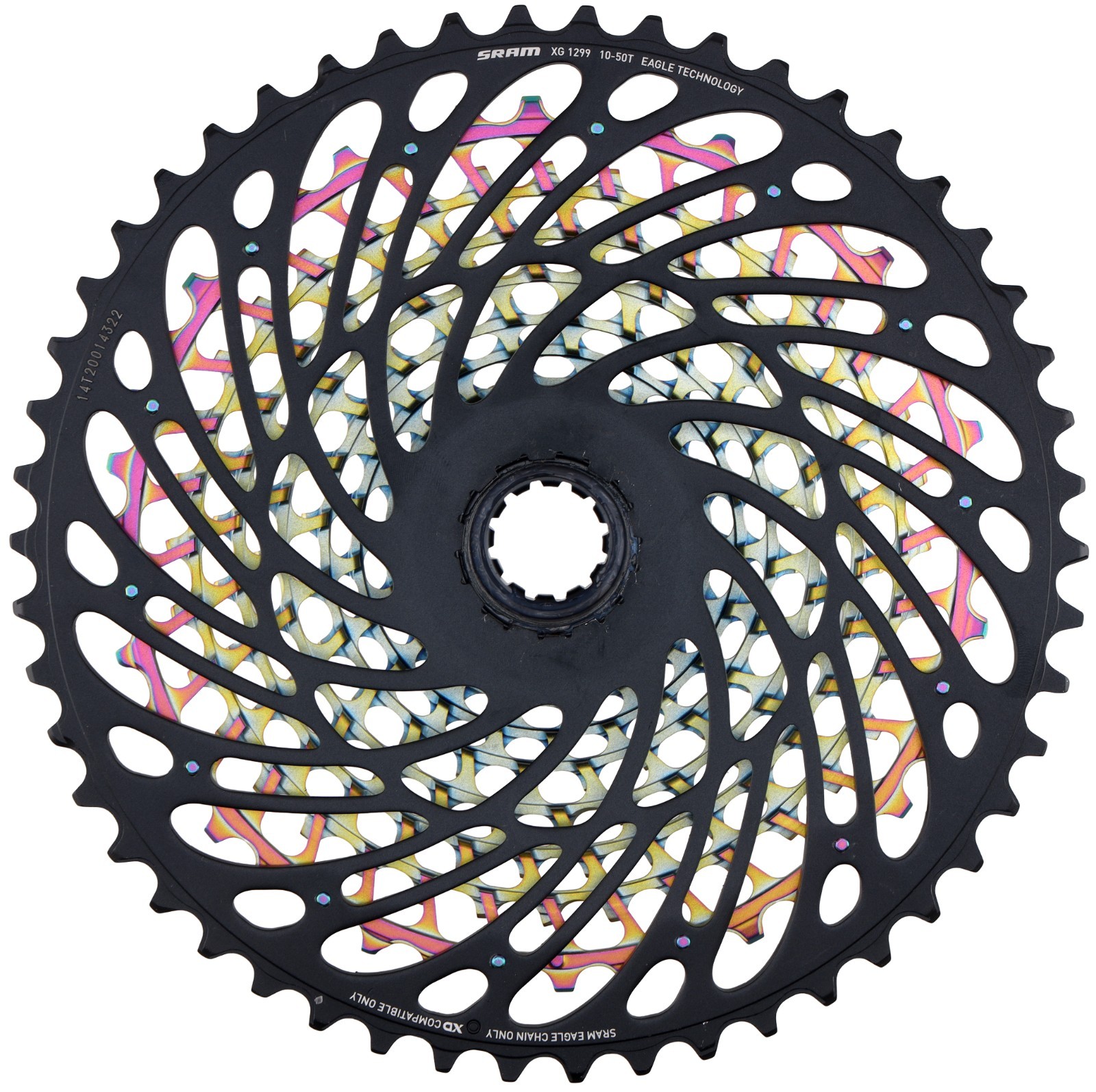 SRAM XX1 Eagle XG-1299 AXS 12s Mountain Bike Cassette 10-50T Oil Slick XD 500%