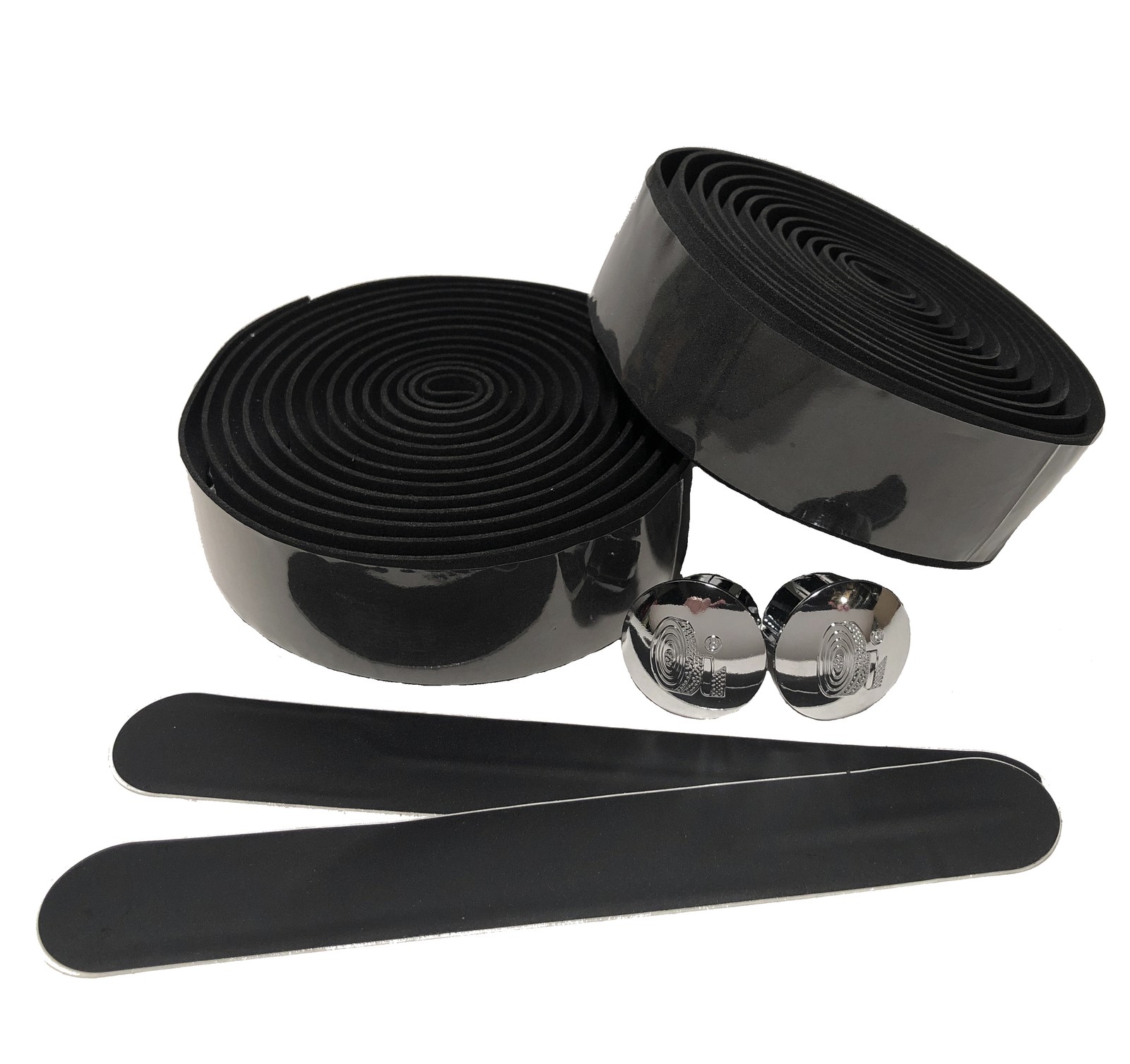 EVA Road Bike Black Handlebar Tape, Bicycle Handle Bar Cycling Wraps w/ End Caps