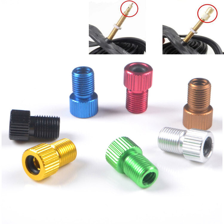 6 Bike Alloy Presta Valve Caps & 1 Presta Adapter & 1 Valve Core Tool …Black