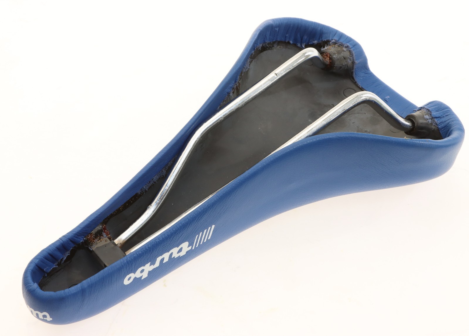 Selle Italia Turbo Leather Saddle Blue 90s Steel Rails RARE NEW in Box NOS