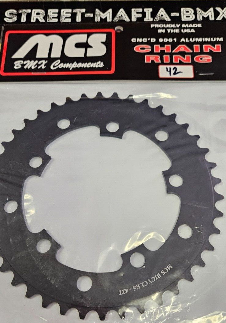 MCS CHAINRING BMX BIKE SPROCKET 42t BLACK usa! GT Haro SE Racing Redline JMC new