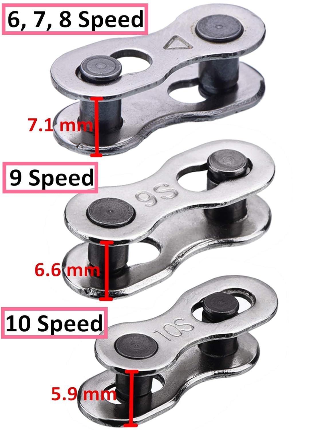 Compact Bicycle Missing Link Set for 6-10 Speed Chains – 16 Steel Pieces
