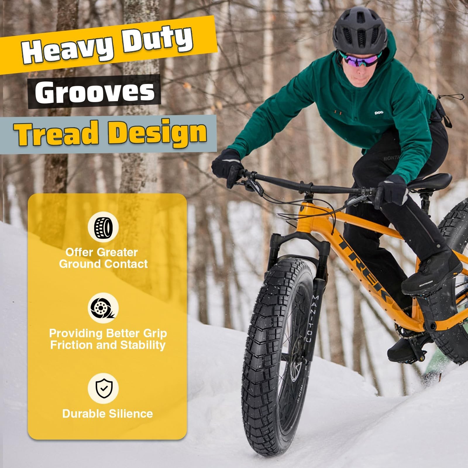 16/20/26 x 4.0 Fat Tire for Ebike, Mountain Bike, Tricycle, Ideal for Snow, M…