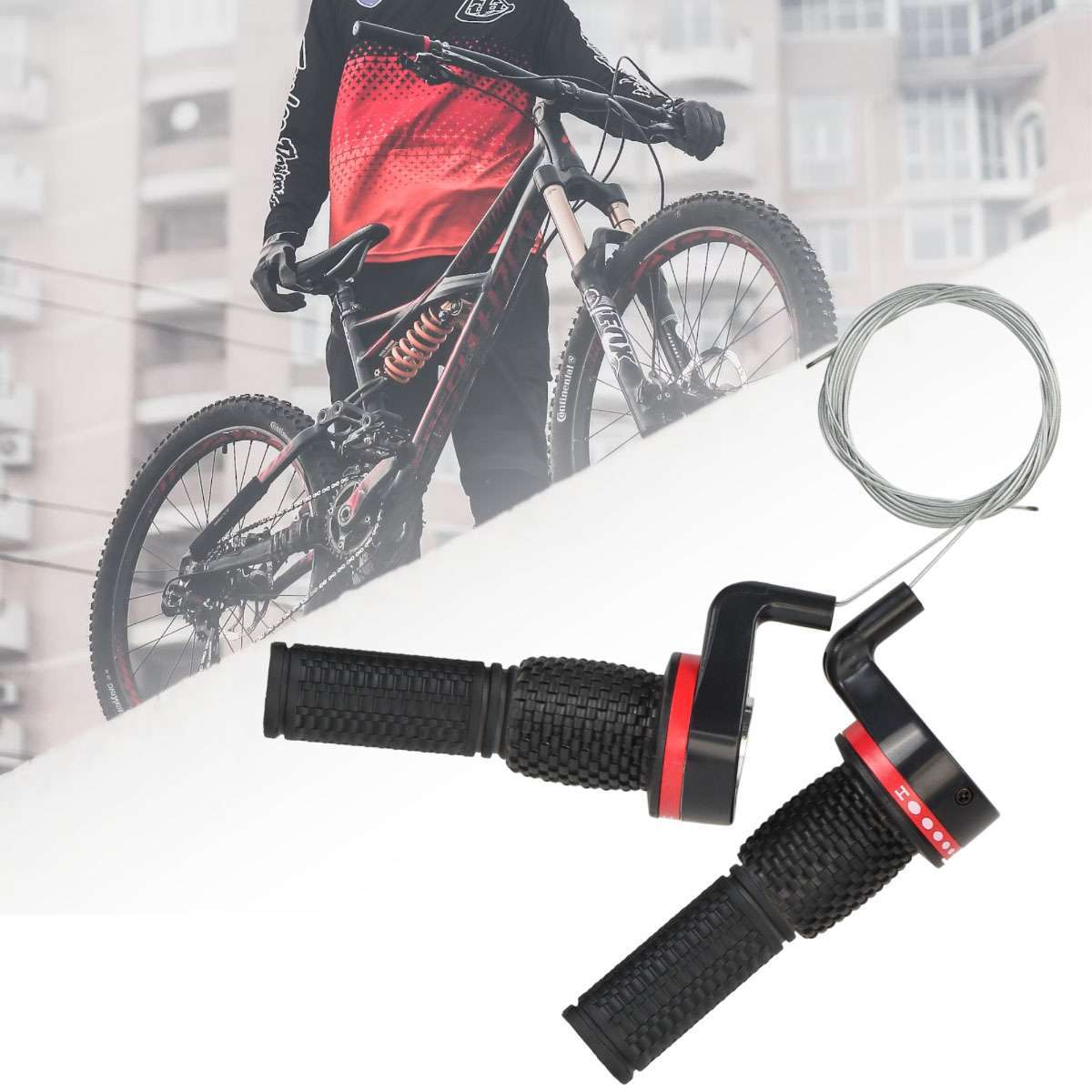 18/21 Speed Mountain Bike Twist Gear Shifter Set Handlebar Grips Cables Bicycle