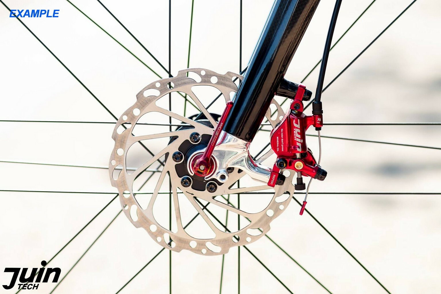 Juin Tech R1 Road Cyclocross Gravel Riding Bike Hydraulic Disc Brake Set Red