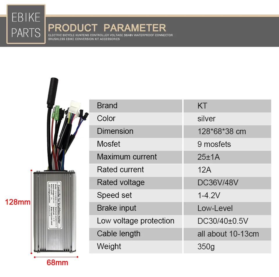E-bike Controller 500W/750W Electric Bike Sinewave Controller 25A Match Display